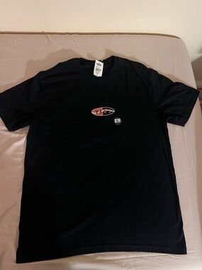 Vans Black Tee with Red and White Oval Logo